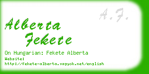 alberta fekete business card